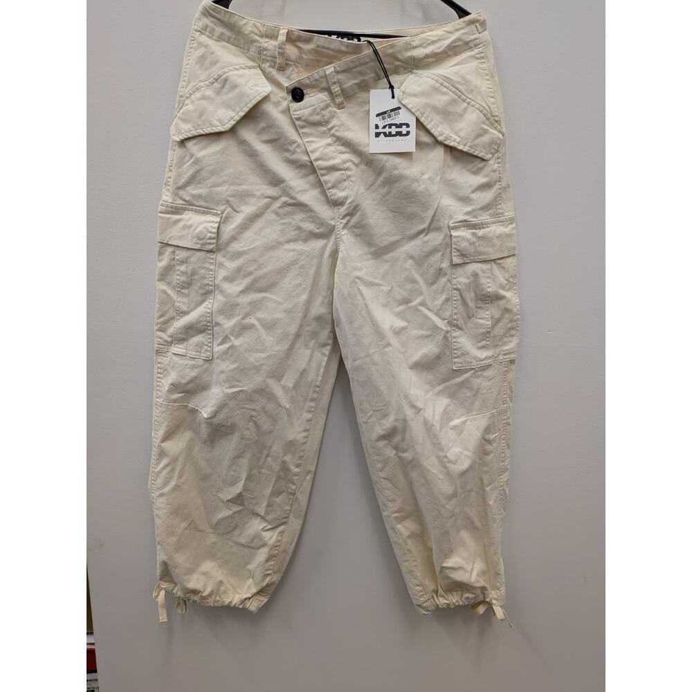 KBB By Kahlana Women’s Cream Cargo Pants Cropped Utility Jogger Size M NWT
